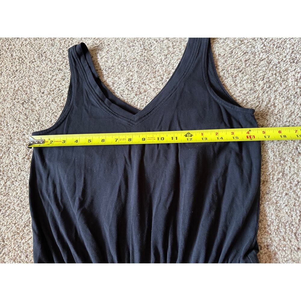 Pact Organic Jumpsuit Black Cotton V Neck Sleeveless Minimalist Basic Casual - Picture 3 of 7